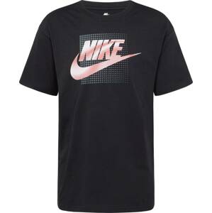 Tričko 'FUTURA' Nike Sportswear antracitová / pastelově červená / černá / bílá