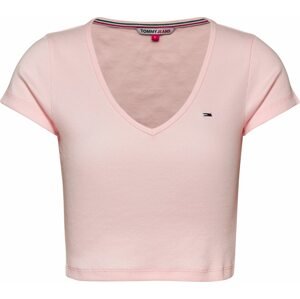 Tričko Tommy Jeans námořnická modř / pastelově růžová / červená / bílá