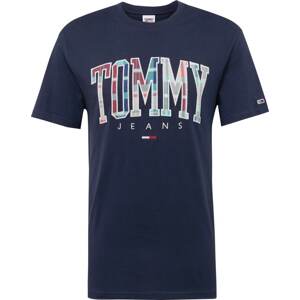 Tričko Tommy Jeans námořnická modř / tyrkysová / červená / bílá