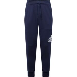 Sportovní kalhoty 'Essentials French Terry Tapered Cuff Logo' ADIDAS SPORTSWEAR tmavě modrá / bílá