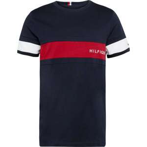 Tričko Tommy Hilfiger noční modrá / tmavě červená / bílá