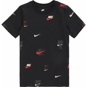 Tričko Nike Sportswear tmavě šedá / červená / černá / bílá