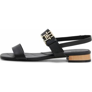 Páskové sandály Tommy Hilfiger zlatá / černá