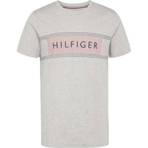 Tričko Tommy Hilfiger šedý melír / červená / černá