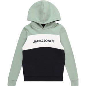 Mikina Jack & Jones Junior světle zelená / černá / bílá