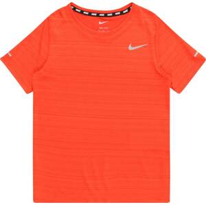 Funkční tričko 'Miler' Nike světle šedá / červená