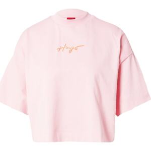 Tričko HUGO oranžová / růžová / bílá