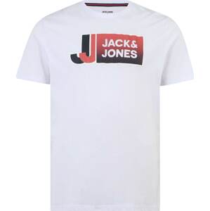 Tričko 'LOGAN' Jack & Jones Plus červená / černá / bílá