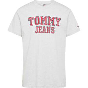 Tričko Tommy Jeans námořnická modř / světle šedá / červená