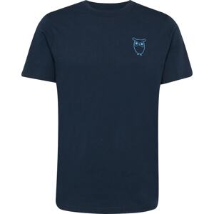 Tričko KnowledgeCotton Apparel marine modrá / nebeská modř