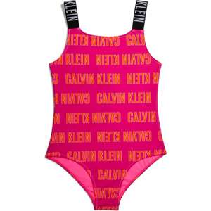 Plavky Calvin Klein Swimwear oranžová / pink / černá / bílá