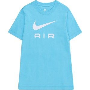 Tričko Nike Sportswear azurová modrá / bílá