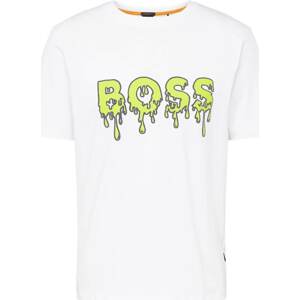 Tričko Boss Orange limone / čedičová šedá / bílá