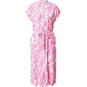 Košilové šaty 'Regine' Ichi pink / bílá