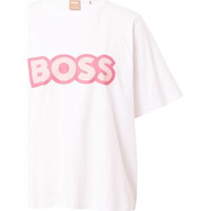 Tričko 'Ekrisp' BOSS Black pink / růžová / stříbrná / bílá