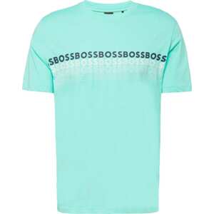 Tričko BOSS Green námořnická modř / tyrkysová / bílá