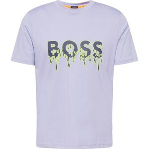 Tričko Boss Orange světle zelená / fialová / pastelová fialová