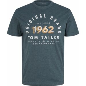 Tričko Tom Tailor chladná modrá / jasně oranžová / offwhite
