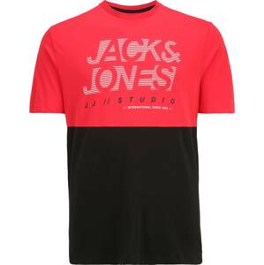 Tričko 'MARCO' Jack & Jones Plus červená / černá / bílá