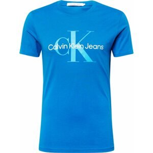 Tričko Calvin Klein Jeans královská modrá / nebeská modř / bílá