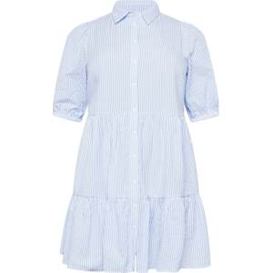 Košilové šaty 'CASSIE' Only Curve světlemodrá / bílá