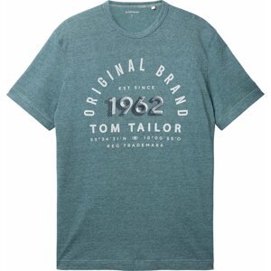 Tričko Tom Tailor petrolejová / černá / bílá