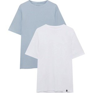 Tričko Pull&Bear chladná modrá / bílá