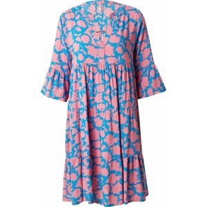 Šaty Sublevel modrá / světle růžová