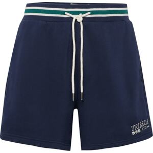 Kalhoty Abercrombie & Fitch marine modrá / smaragdová / bílá
