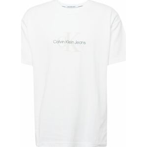 Tričko Calvin Klein Jeans šedá / bílá / offwhite