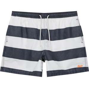 Plavecké šortky Pull&Bear tmavě šedá / oranžová / bílá