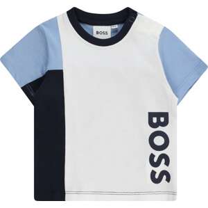 Tričko BOSS Kidswear noční modrá / nebeská modř / bílá