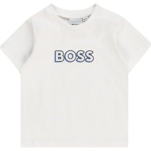 Tričko BOSS Kidswear modrá / bílá