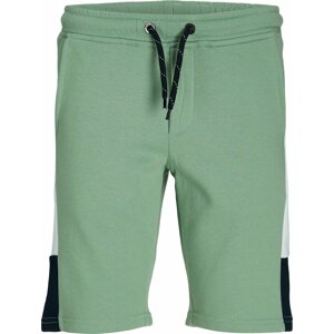 Kalhoty Jack & Jones Junior pastelově zelená / černá / bílá