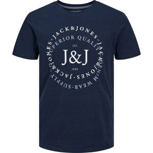 Tričko 'SUPPLY' jack & jones námořnická modř / kouřově modrá / bílá