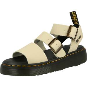 Páskové sandály 'Gryphon Quad' Dr. Martens krémová / černá