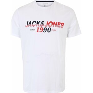 Tričko Jack & Jones Plus červená třešeň / černá / bílá
