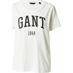 Tričko Gant černá / barva bílé vlny