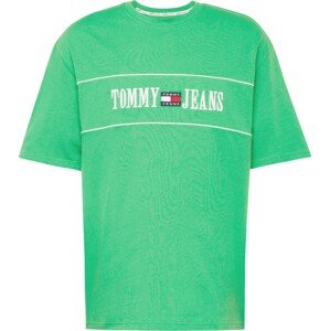 Tričko Tommy Jeans námořnická modř / světle zelená / červená / bílá