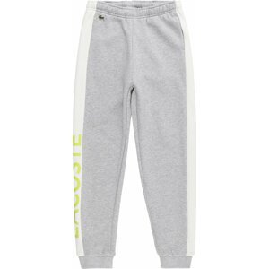 Sportovní kalhoty Lacoste šedý melír / světle zelená / bílá