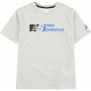 Funkční tričko New Balance modrá / šedý melír / černá