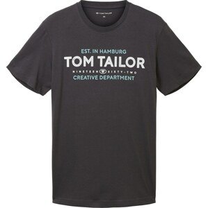 Tričko Tom Tailor tyrkysová / šedá / bílá
