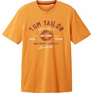 Tričko Tom Tailor oranžová / burgundská červeň / bílá
