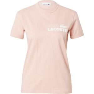 Tričko Lacoste pastelově růžová / bílá