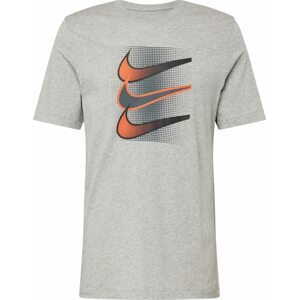 Tričko Nike Sportswear antracitová / šedý melír / jasně červená / černá