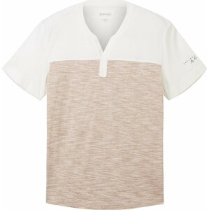 Tričko 'Serafino' Tom Tailor velbloudí / bílá