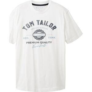 Tričko Tom Tailor chladná modrá / tmavě šedá / barva bílé vlny