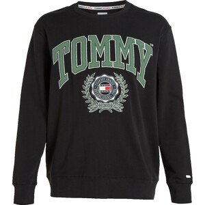 Mikina Tommy Jeans Plus zelená / červená / černá / bílá