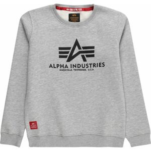 Mikina alpha industries šedý melír / krvavě červená / černá