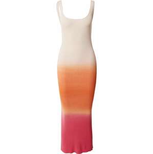 Úpletové šaty 'Iona' Object oranžová / pink / bílá